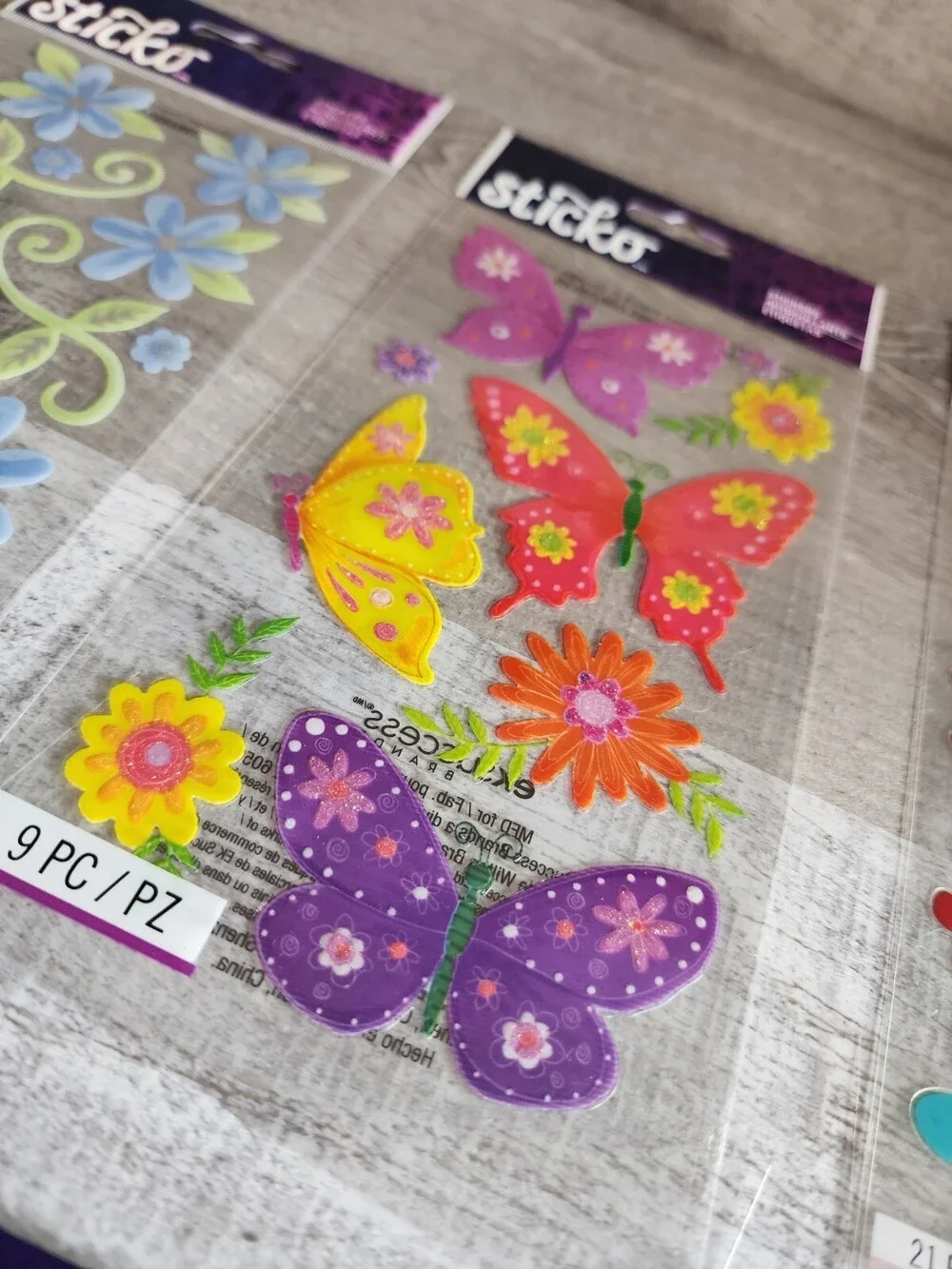 Scrapbook Stickers LOT - Flowers Floral Butterflies Sticko Retired NEW #34